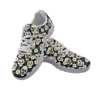 Coloranimal FWomens Baskets légères à lacets Chaussures de course à pied antidérapantes, Crâne vintage Daisy, 40 EU