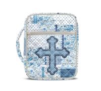 Coloranimal Housse à bavoirs pour femme avec poignées et imprimé croix bleue - Sac fourre-tout chrétien - Pochette matelassée pour église