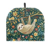 Coloranimal Housse de protection isotherme pour théière et cafetière - Motif paresseux vert vintage - Pour garder au chaud - Design tendance - Protection pliable