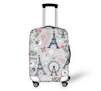 Coloranimal Housse de protection pour bagage de voiture - Taille 18-32, Fleur Tour Eiffel, XL (30"-32" cover), Ensemble de bagages