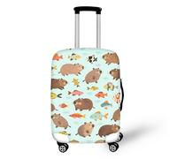 Coloranimal Housse de protection pour valise, accessoires de chariot, sac de protection pour valise, taille 18-32, Dessin animé Poisson Capybara, M (22"-25" cover), Ensemble de bagages