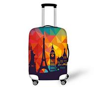 Coloranimal Housse de protection pour valise, accessoires de chariot, sac de protection pour valise, taille 18-32, tour eiffel, S (18"-21" cover), Ensemble de bagages