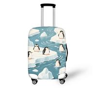 Coloranimal Housse de protection pour valise, accessoires de chariot, sac de protection pour valise, taille 18-32, Pingouin de dessin animé., L (26"-30" cover), Ensemble de bagages