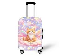 Coloranimal Housse de protection pour valise, accessoires de chariot, sac de protection pour valise, taille 18-32, Angle de chat, L (26"-30" cover), Ensemble de bagages