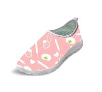 Coloranimal Mignon Rose infirmière imprimé Femmes sans Lacet Baskets légères Mode Air Maille Respirant Route Marche Appartements Chaussures EU37