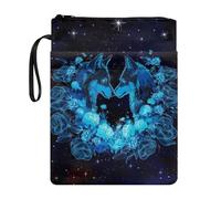 Coloranimal Pochette de rangement avec fermeture éclair et poches avant pour garçons et filles, Galaxie cheval rose bleu