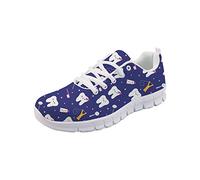 Coloranimal Running Road Running Jogging Sneakers Femme Air Mesh Léger Bien aéré Antidérapant Tennnis Chaussures Violet Dentiste Design Confortable Appartements EU38