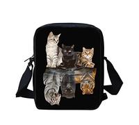 Coloranimal Sac à bandoulière en denim imprimé chien chat mignon fille, Chat mignon, Taille unique