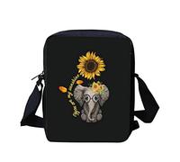 Coloranimal Sac à bandoulière en denim imprimé chien chat mignon fille, Éléphant tournesol., Taille unique