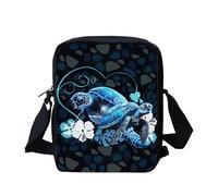 Coloranimal Sac à bandoulière en denim imprimé chien chat mignon fille, Fleur d'hibiscus tortue de mer, Taille unique