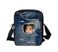 Coloranimal Sac à bandoulière en denim imprimé chien chat mignon fille, Hamster., Taille unique