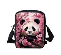 Coloranimal Sac à bandoulière en denim imprimé chien chat mignon fille, Panda 3D et fleur de Sakura, Taille unique