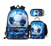 Coloranimal Sac à dos décontracté pour enfants et adolescents, football, One_Size, Ensemble cartable