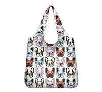 Coloranimal Sac à main réutilisable et pliable Motif chien Westie, Polyester, Bouledogue français, One-size