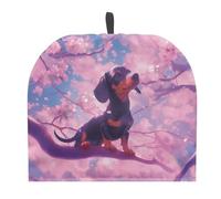 Coloranimal Théière en fleurs de cerisier teckel - Housse de protection confortable avec poignée supérieure - Confortable et légère - Pour garder au chaud