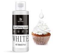 Colorant Alimentaire - 160ml Colorant Alimentaire Liquide Concentré pour Gâteau, Cuisson, Fondant, Décoration, Macarons - Colorants Alimentaires Vibrant pour la Slime, Aerographe, DIY Artisanat Blanc