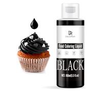Colorant Alimentaire - Colorant Alimentaire Liquide Concentré pour Gâteau, Cuisson, Fondant, Décoration - Colorants Alimentaires Vibrant pour la Slime, Aerographe, DIY Artisanat (Noir, 160ml)