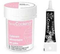 Colorant alimentaire en pâte 20 g rose bonbon + stylo de glaçage noir G