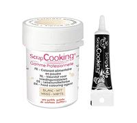 Colorant alimentaire en poudre blanc + Stylo glaçage noir