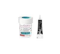Colorant alimentaire en poudre bleu foncé 5 g + Stylo glaçage noir Scrapcooking