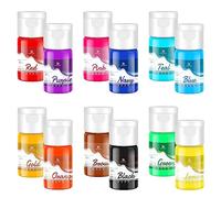 Colorant Alimentaire Gel - 12 x 10ml Colorant Alimentaire Concentré pour Gâteau, Cuisson, Glaçage, Fondant, Décoration - Gel Colorants Alimentaires Vibrant pour la Slime, Aerographe, DIY Artisanat