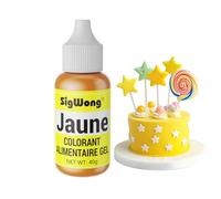 Colorant Alimentaire Gel, 40g Colorant Alimentaire Concentré pour GâTeaux, Cuisson, DéCoration, Comestible Inodore Peinture Alimentaire pour Slime, Fondant, Biscuits, Sans Goût-Jaune