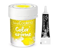 Colorant alimentaire jaune arôme citron 10 g + Stylo glaçage noir