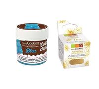 Colorant alimentaire liposoluble bleu + paillettes dorées