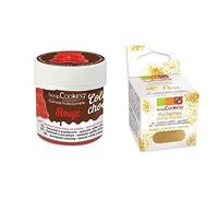 Colorant alimentaire liposoluble rouge + paillettes dorées Scrapcooking