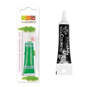 Colorant alimentaire liquide 10 g Vert + stylo glaçage noir Scrapcooking