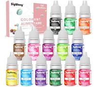 Colorant Alimentaire Liquide Concentré Nourriture Dye - 14 Couleurs Colorant Alimentaire Néon pour la cuisson, la décoration, le glaçage, la cuisine 6ml