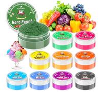 Colorant Alimentaire Naturel - 10 Couleurs Colorant Alimentaire Poudre, 100% Naturelle, sans Colorants Artificiels, Haute Concentration, IdéAl pour la CrèMe, Fondant, Macarons, GâTeaux, PâTisserie