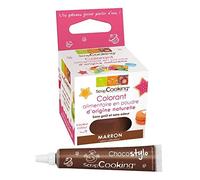 Colorant alimentaire naturel en poudre Marron + Stylo chocolat