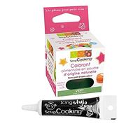 Colorant alimentaire naturel Vert + Stylo de glaçage noir