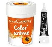 Colorant alimentaire orange arôme abricot 10 g + stylo glaçage noir G