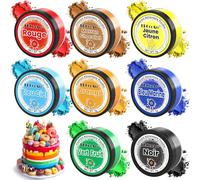 Colorant Alimentaire Poudre - ERCorArt 8 Couleurs Poudre Colorante Concentrée Végétalienne, Poudres Comestibles pour Gâteaux, Pâtisseries, Macarons, Glaçages et Boissons - 5 g par Bouteille