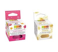Colorant alimentaire Rose foncé + paillettes dorées
