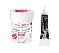 Colorant alimentaire Rose + Stylo de glaçage noir