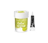 Colorant alimentaire vert arôme pomme 10 g + Stylo glaçage noir Scrapcooking