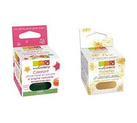 Colorant alimentaire Vert + paillettes dorées
