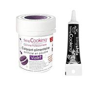 Colorant alimentaire Violet + Stylo de glaçage noir