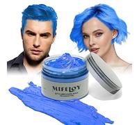 Colorant capillaire colorant temporaire 4,23 oz crème instantanée crème capillaire naturelle cire coiffante pour hommes fête Cosplay halloween hair wax (Bleu)