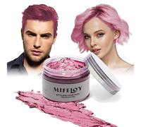 Colorant capillaire colorant temporaire 4,23 oz crème instantanée crème capillaire naturelle cire coiffante pour hommes fête Cosplay halloween hair wax (Rose)