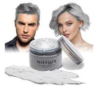 Colorant capillaire colorant temporaire 4,23 oz crème instantanée crème capillaire naturelle cire coiffante pour hommes fête Cosplay halloween hair wax (Gris)