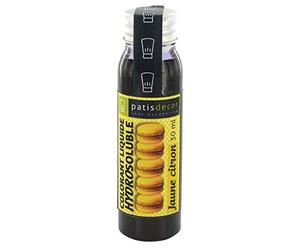 Colorant liquide hydrosoluble jaune citron 30 ml