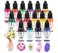 Colorant Plâtre pour Moulage, 16 couleurs Pigment à base d'eau pour poudre de coulée, béton, plâtre, peinture liquide, ciment, moulage de résine bricolage artisanat, 20 ml Chacun