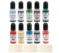 Colorant Resine Epoxy - 12 Couleurs Pigment Resine Epoxy Liquide, 10ml pigments concentrés à base d’eau, pour plâtre béton ciment DIY projets créatifs peinture artisanale