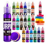 Colorants de Savon, 20 Couleurs x 10ml Teinture de Savon Liquide pour la Fabrication de Savon, Bombe de Bain, Colorant de Bombe de Bain Qualité Alimentaire pour Savons, Produits de Bain, Artisanat
