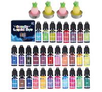 Colorants pour la fabrication de bougies - Kit de de soja 24 couleurs, liquide pigmenté, teinte vive, peinture de bricolage riche, mélange lisse | Pigments DIY pour vernis à ongles en résine