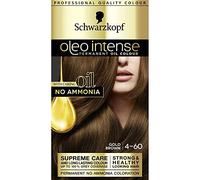 Coloration brune permanente Schwarzkopf Oleo Intense, enrichie en huile, sans ammoniaque, couvrance des cheveux blancs jusqu’à 100%, Gold Brown (brun doré) 4-60